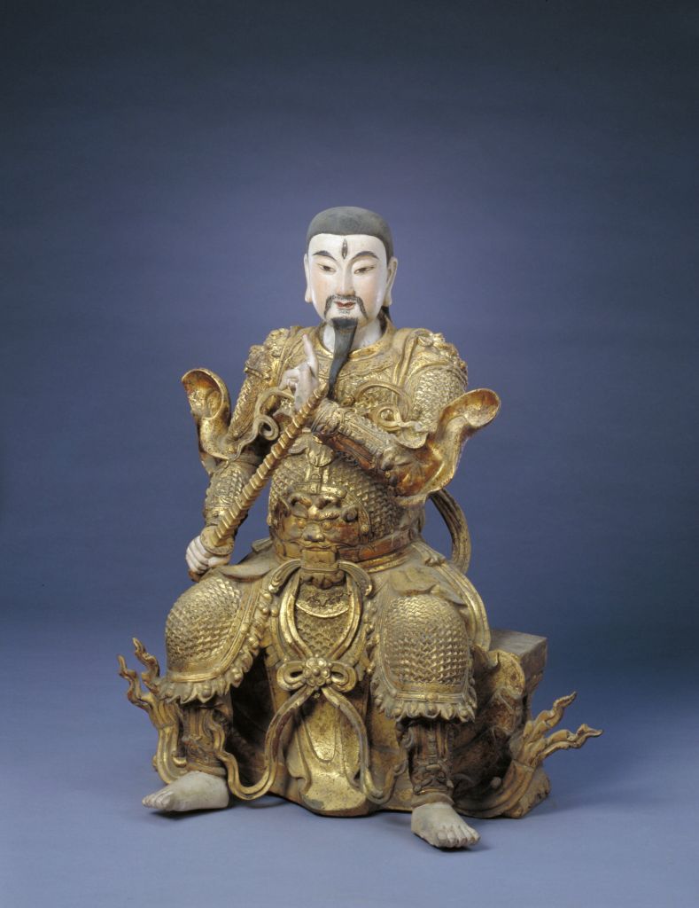 图片[1]-Bronze gilded statue of Puhua Heavenly Buddha-China Archive